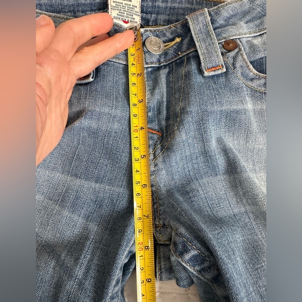 358 True Religion Becky Y2K Low Rise Bootcut Distressed Jeans sz 29 - Picture 8 of 9